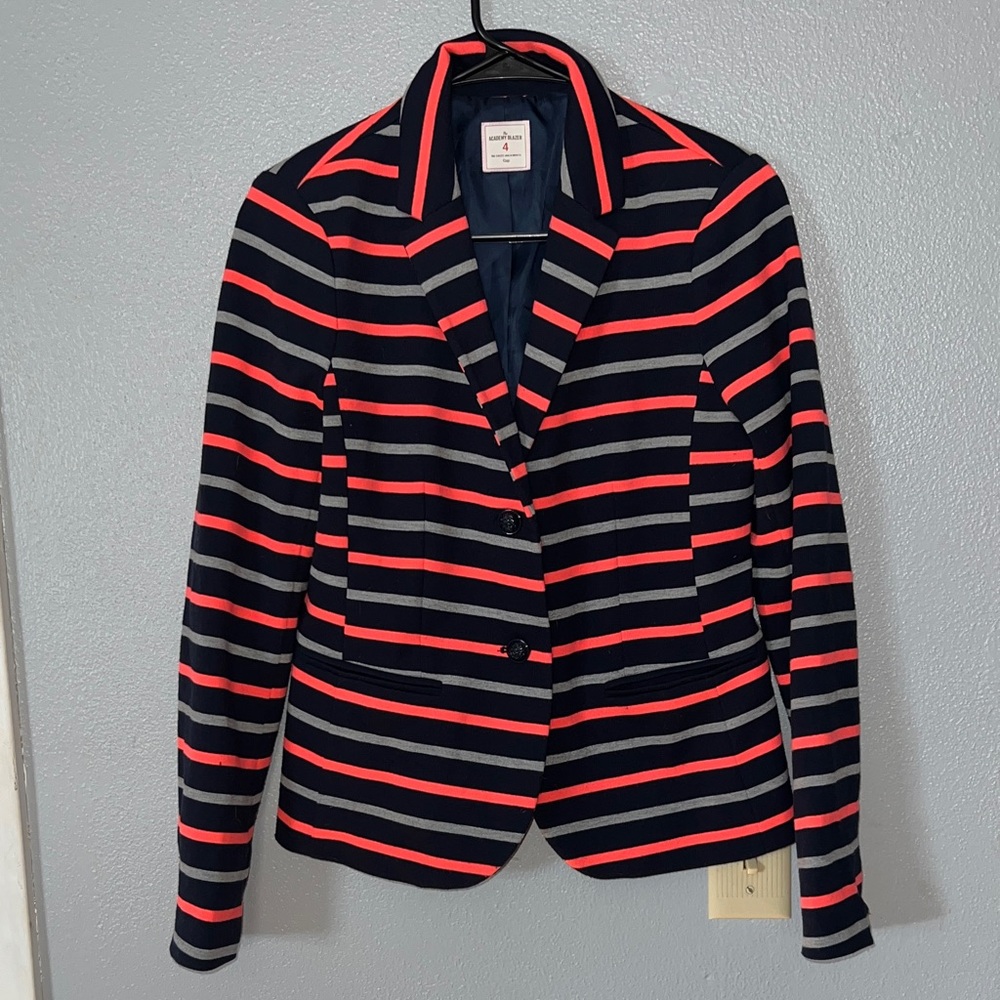 Gap Women's Long Sleeve Striped Collared Academy Blazer.